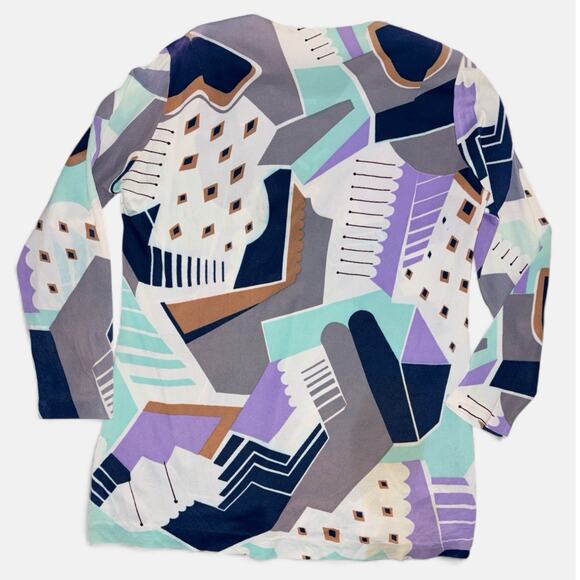 Abstract Lace Neckline Retro Vintage Pullover size Medium - Picture 3 of 10